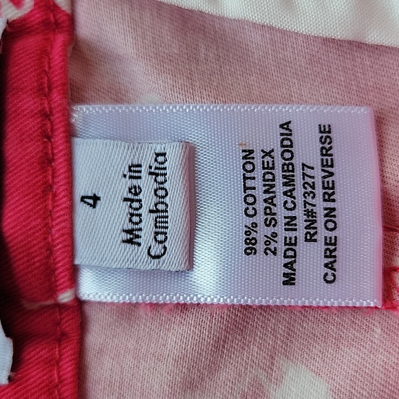 Elle Hot Pink Shorts with White Flamingo Print Size 4 - Picture 13 of 15